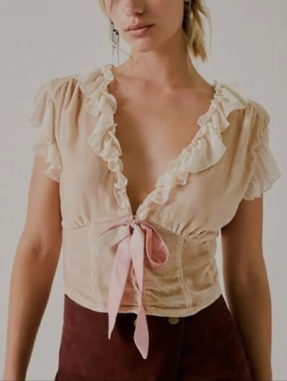 FP x Anna Sui Lilly Solid Velvet Top